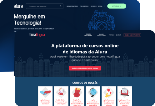 Tela do alura plus e do alura lingua
